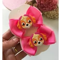 Par de Laço de Cabelo Infantil Skye Patrulha Canina Na Presilha