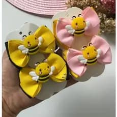 Laço de Cabelo Infantil Tema Abelhinha Par ou Faixinha