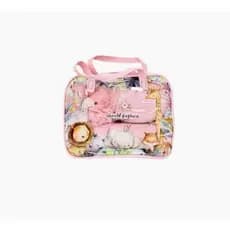 Kit Viagem 5 peças Com Bolsa Porta Escova Pente Saboneteira e Ducha