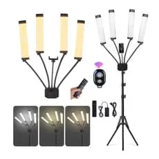 Luminária Tomate Led Ring Light Led Braço Duplo Articulado + Tripé