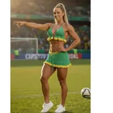 Conjunto Brasil Feminino Rendado com Amarração