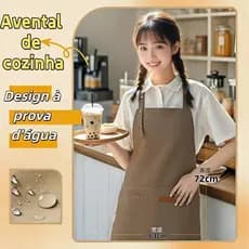 Avental Unissex Cozinha Profissional Dois Bolsos Frontal Ajustável