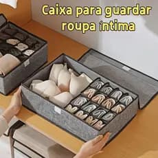 Caixa Organizadora De Gaveta Com Divisórias com Tampa Para Peças Intimas/ Meias/ Calcinha Anti-Poeiras Multiuso