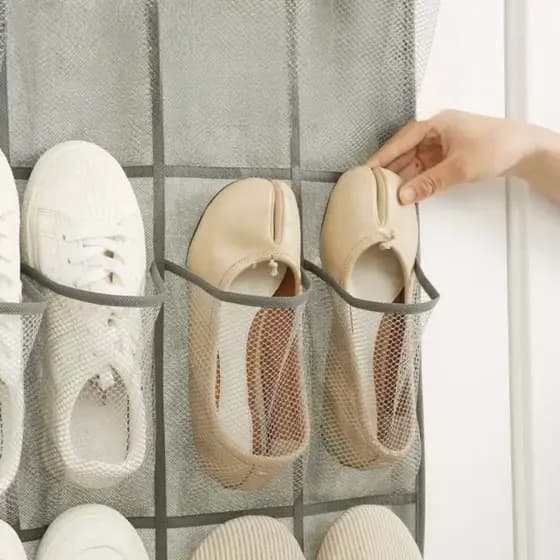 Sapateira Suspenso de Porta Organizador Multiuso Divisória Vertical Chinelo Spatos