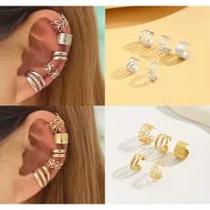 Brinco de Pressão Argola Feminino Kit 5 Piercing Fake Sem Furo Minimalista (Falso) ENVIO IMEDIATO