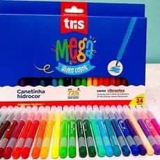 Canetinha Hidrocolor Mega Tris – Com 12 ou 24 Cores | Super Lavável Pintura Divertida | Ideal para livro de colorir