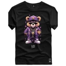 Camiseta  Streetwear Estampada Algodão  URSO HIPHOP