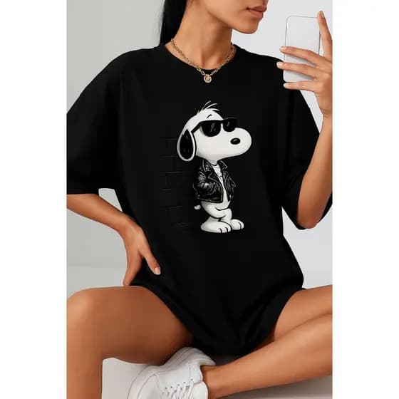 Camiseta Feminina Streetwear Estampada Algodão Camisa Blogueira Snoop