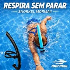 Snorkel Frontal Mormaii para Natação Treino Respiratório com Bocal e Suporte em Silicone Ajustável