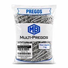 Prego com Cabeça 1kg Aço Polido Multi Pregos Alta Resistência para Madeira Construção