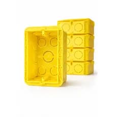 Caixa de Luz 4x2 Amarela PVC Retangular para Tomadas e Interruptores