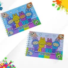 Livro de Colorir Labubu Capa Dura | 47 Desenhos Divertidos | Estimula a Criatividade | Variação Azul ou Rosa