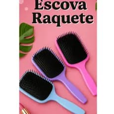 Escova Raquete Desembaraço Suave e Sem Quebrar os Fios