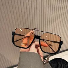Óculos de sol retrô unissex marrom alto em para qualquer ocasiao design moderno e chique para vc ficar linda(o)