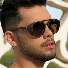 oculos masculino de sol redondo UV400 com protecao lateral ciclismo a prova de vento confortavel