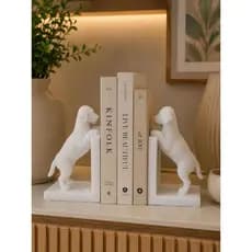 Porta-Livros Decorativo Cachorros em Resina
