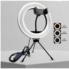 Ring Light de Mesa Blogueira Portatil Luminária De Led Tripé + 6 Polegadas De 16 Cm Right ZMX-160