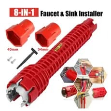 Chave Hidráulica Ferramenta Profissional Para Apertar Cano Instalar Torneira 8 Em 1 Chave De Encanamento