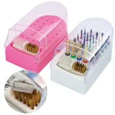 Suporte Para Brocas De Unhas Organizador Manicure + Esvova Limpa Brocas Cor Aleatória (S27)