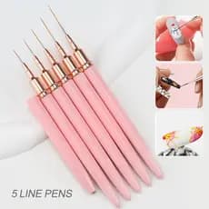 5 Pincéis De Arte De Unhas UV Para Pintura Em Gel Manicure （S27）