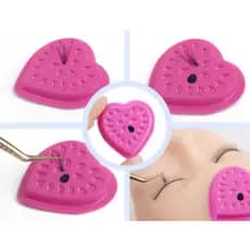Kit 100 Suporte Disco Flor Coração Paleta Para Cola De Extensão De Cílios Com 10/20/50 Pcs （S27)