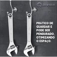 Chave Inglesa Ajustavel de Aço Profissional Aço Carbono Cromado, Resistente a Aruela e Fricção Professional