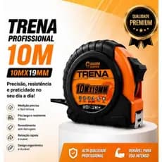 Trena 5/10 Metros Profissional Emborrachada Com Trava Fita Aço Carbono Alta Precisão Resistente