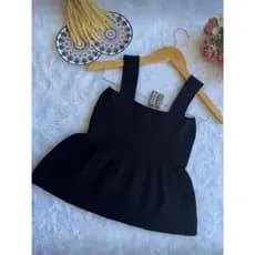 Blusa Bata Regata Feminina Com Babado Peplum Tricot Modal Verão Realiza Trico Rodadinho Tendência