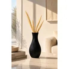 Vaso Decorativo Plissado Moderno + Trigo  – Sofisticação que Transforma Ambientes