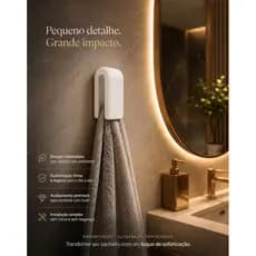 Kit 3 Ganchos de parede moderno com fita dupla face 3M para toalhas de banho e toalhas de rosto