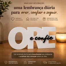 Decoração “Ore e Confie” - Decoração de Sala, Quarto e Mesa Moderna