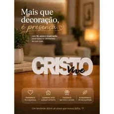 Peça Decorativa Cristo Vive – Decoração para Sala de Estar, Rack, Painel e Ambientes Cristãos
