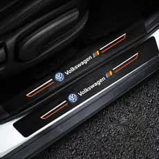 4PCS Protetor de Soleira de Porta de Carro em Fibra de Carbono Adesivo para Volkswagen VW Beetle Golf Jetta Passat Polo