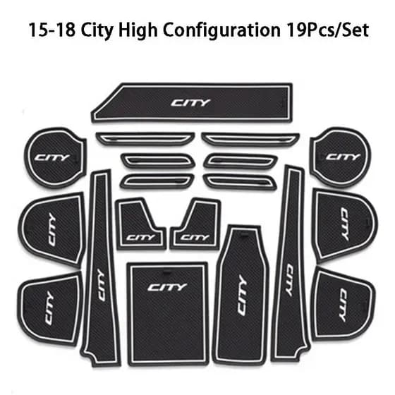 Tapete Antiderrapante para Porta de Carro Honda City 2009-2018, Borracha para Interior Automotivo, Protetor de Ranhuras,