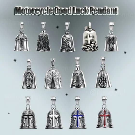 Sinos De Motocicleta Sino Guardião Boa Sorte Para De Aço Inoxidável Biker Bell Accessory lameintbr