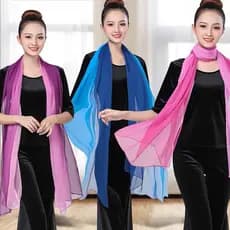 Lenço De Seda Feminino Com Cor Degradê Quadrado Para Dança /