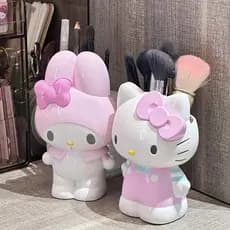 [Pega-t] Porta-Canetas Sanrio Hello Kitty Anime My Melody Papelaria Organizador De Pincéis De Maquiagem Decoração De Mes