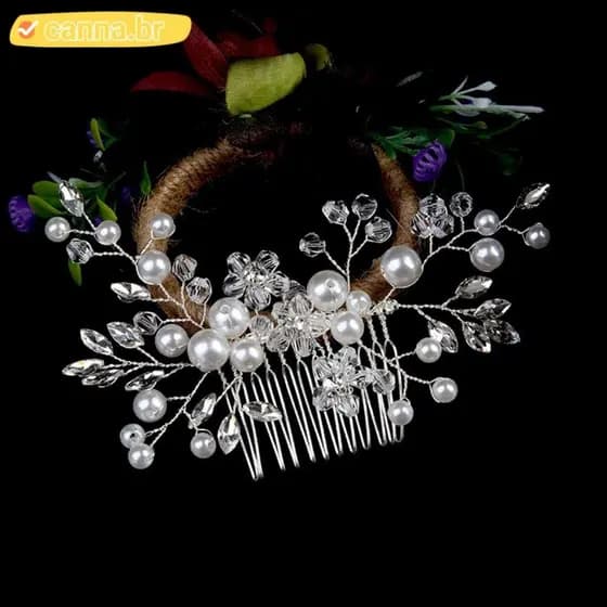 Pente De Noiva CANNA , Pérolas Douradas E Prateadas , Strass , Folhas , Penteados De Casamento , Joias , Brilhantes