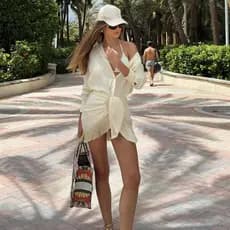 Saída de franjas premium luxo moda praia beachwear  de praia pareo lenço de franjas canga saida curta longa PP ao G