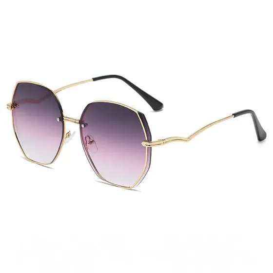 Óculos de Sol Femininos Modernos e Elegantes, Sem Armação, de Metal, Estilo Vintage, para Viagens e Condução, Proteção U