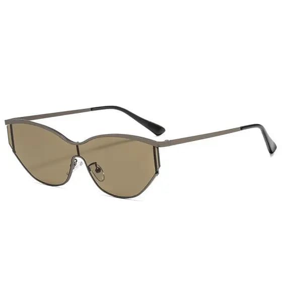Óculos de Sol Cat Eye Personalizados para Mulheres, Óculos de Sol de Moda com Proteção UV, Óculos de Metal Y2K Populares