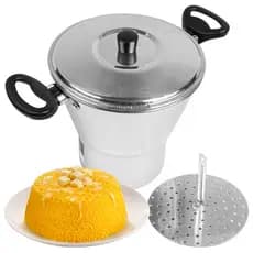 Cuscuzeiro aluminio pequeno Cuscuz nordestino panela cozimento a vapor pequena 1,2Lt cuscuzeira N°14