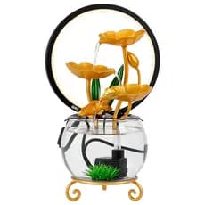 Fonte de água decorativa multiuso 3 em 1 fonte abajur e mini aquário beteira decoração minimalista