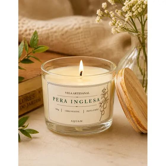 Vela Aromática Artesanal Perfumada 100g embalagem para presente cera vegetal de coco