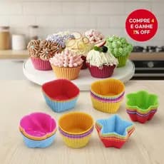 12 Peças formas de Silicone para Muffin Formato Redondo Coração Molde de Bolo Cozinha Utensílios para Assar e Cozinhar