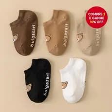 5 Pares De Meias Antiderrapantes Para Bebês Crianças-Fofas Com Estampa De Urso Meninos E Meninas (0 A 5 Anos)