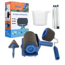 Kit de Pintura  6 Peças Parede Completo Multiuso Econômico Pintar Casa Fácil Rolo Copo Bases Bastão