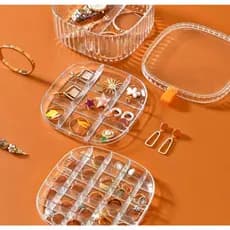 Porta Jóias Transparente Bijuterias Em Acrílico Caixa de Pulseiras Organizador com Divisória