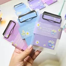 Kit 1/2/3/4 Mini Prancheta Com Bloquinho de Anotações AutoAdesivo Bloco Destacável Papelaria