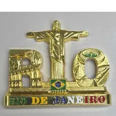 Imã Geladeira Metal Rio De Janeiro Brasil Lembrança Pronta Entrega Decorativo